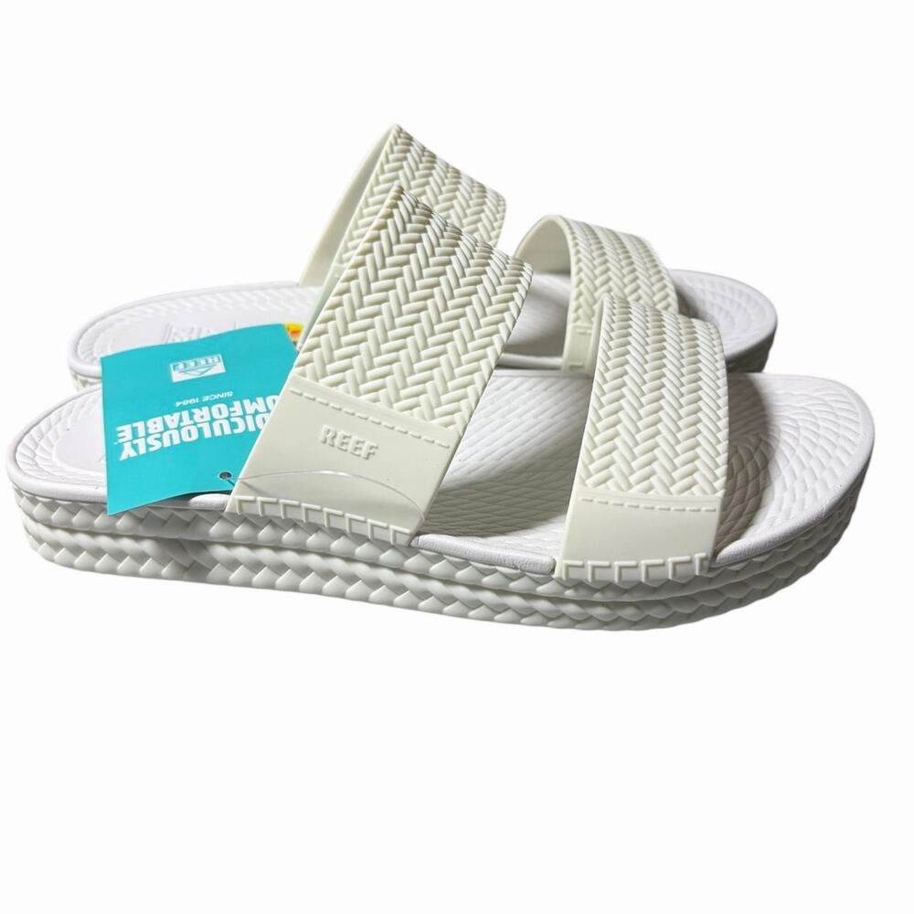 Reef  Women's Water Vista Rubber Slide Slip On Sandal White , 7 US NEW